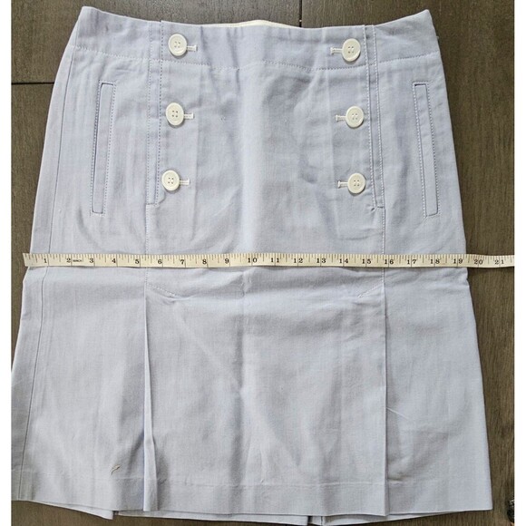 Talbots Womens Skirt Blue Oxford Sailor Nautical A Line Size 4 PETITE Pockets - Picture 4 of 9
